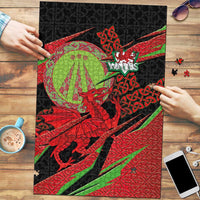Welsh Celtic-Awen Puzzle Wales Y Ddraig Goch with Celtic Knot Sporty - Wonder Print Shop