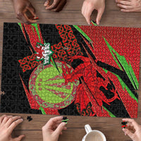 Welsh Celtic-Awen Puzzle Wales Y Ddraig Goch with Celtic Knot Sporty - Wonder Print Shop