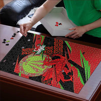 Welsh Celtic-Awen Puzzle Wales Y Ddraig Goch with Celtic Knot Sporty - Wonder Print Shop