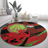 Welsh Celtic-Awen Round Carpet Wales Y Ddraig Goch with Celtic Knot Sporty - Wonder Print Shop
