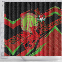 Welsh Celtic-Awen Shower Curtain Wales Y Ddraig Goch with Celtic Knot Sporty - Wonder Print Shop