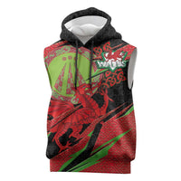 Welsh Celtic-Awen Sleeveless Hoodie Wales Y Ddraig Goch with Celtic Knot Sporty - Wonder Print Shop