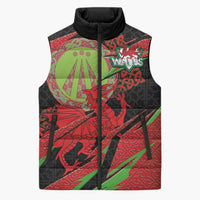 Welsh Celtic-Awen Sleeveless Puffer Jacket Wales Y Ddraig Goch with Celtic Knot Sporty - Wonder Print Shop