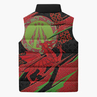 Welsh Celtic-Awen Sleeveless Puffer Jacket Wales Y Ddraig Goch with Celtic Knot Sporty - Wonder Print Shop