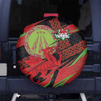 Welsh Celtic-Awen Spare Tire Cover Wales Y Ddraig Goch with Celtic Knot Sporty - Wonder Print Shop