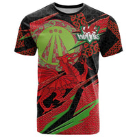 Welsh Celtic-Awen T Shirt Wales Y Ddraig Goch with Celtic Knot Sporty - Wonder Print Shop