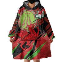 Welsh Celtic-Awen Wearable Blanket Hoodie Wales Y Ddraig Goch with Celtic Knot Sporty - Wonder Print Shop