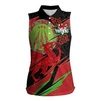 Welsh Celtic-Awen Women Sleeveless Polo Shirt Wales Y Ddraig Goch with Celtic Knot Sporty - Wonder Print Shop