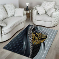 Brittany Triskele Celtic Area Rug Silver and Gold Sporty Style - Wonder Print Shop