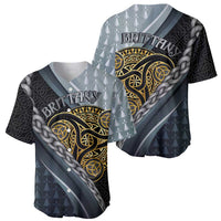Brittany Triskele Celtic Baseball Jersey Silver and Gold Sporty Style - Wonder Print Shop