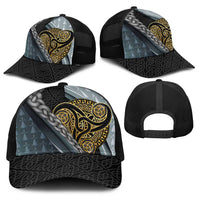 Brittany Triskele Celtic Baseball Net Cap Silver and Gold Sporty Style - Wonder Print Shop