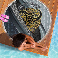 Brittany Triskele Celtic Beach Blanket Silver and Gold Sporty Style - Wonder Print Shop