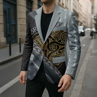 Brittany Triskele Celtic Blazer Silver and Gold Sporty Style - Wonder Print Shop