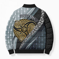 Brittany Triskele Celtic Bomber Puffer Jacket Silver and Gold Sporty Style - Wonder Print Shop