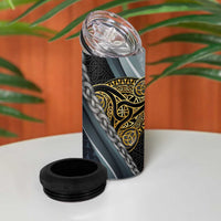 Brittany Triskele Celtic 4 in 1 Can Cooler Tumbler Silver and Gold Sporty Style - Wonder Print Shop