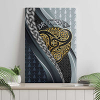 Brittany Triskele Celtic Canvas Wall Art Silver and Gold Sporty Style - Wonder Print Shop