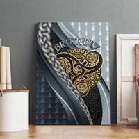 Brittany Triskele Celtic Canvas Wall Art Silver and Gold Sporty Style - Wonder Print Shop