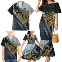 Brittany Triskele Celtic Family Matching Mermaid Dress and Hawaiian Shirt Silver and Gold Sporty Style - Wonder Print Shop