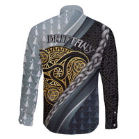 Brittany Triskele Celtic Family Matching Short Sleeve Bodycon Dress and Hawaiian Shirt Silver and Gold Sporty Style - Wonder Print Shop