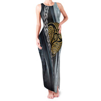 Brittany Triskele Celtic Family Matching Tank Maxi Dress and Hawaiian Shirt Silver and Gold Sporty Style - Wonder Print Shop