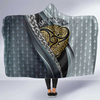 Brittany Triskele Celtic Hooded Blanket Silver and Gold Sporty Style - Wonder Print Shop