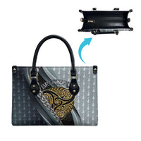 Brittany Triskele Celtic Leather Bag Silver and Gold Sporty Style - Wonder Print Shop
