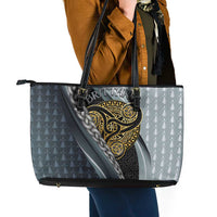 Brittany Triskele Celtic Leather Tote Bag Silver and Gold Sporty Style - Wonder Print Shop
