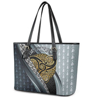 Brittany Triskele Celtic Leather Tote Bag Silver and Gold Sporty Style - Wonder Print Shop
