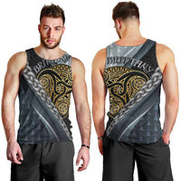 Brittany Triskele Celtic Men Tank Top Silver and Gold Sporty Style - Wonder Print Shop