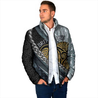 Brittany Triskele Celtic Padded Jacket Silver and Gold Sporty Style - Wonder Print Shop