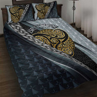 Brittany Triskele Celtic Quilt Bed Set Silver and Gold Sporty Style - Wonder Print Shop