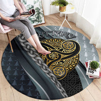 Brittany Triskele Celtic Round Carpet Silver and Gold Sporty Style - Wonder Print Shop