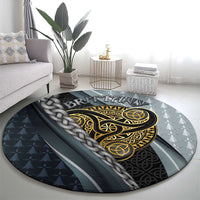 Brittany Triskele Celtic Round Carpet Silver and Gold Sporty Style - Wonder Print Shop