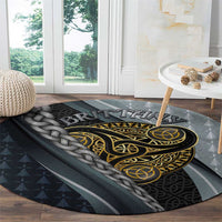 Brittany Triskele Celtic Round Carpet Silver and Gold Sporty Style - Wonder Print Shop