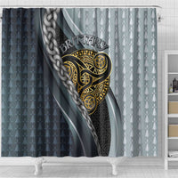 Brittany Triskele Celtic Shower Curtain Silver and Gold Sporty Style - Wonder Print Shop