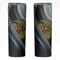 Brittany Triskele Celtic Skinny Tumbler Silver and Gold Sporty Style - Wonder Print Shop