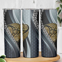 Brittany Triskele Celtic Skinny Tumbler Silver and Gold Sporty Style - Wonder Print Shop