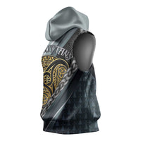 Brittany Triskele Celtic Sleeveless Hoodie Silver and Gold Sporty Style - Wonder Print Shop
