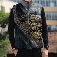 Brittany Triskele Celtic Sleeveless Puffer Jacket Silver and Gold Sporty Style - Wonder Print Shop