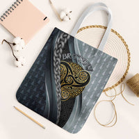 Brittany Triskele Celtic Tote Bag Silver and Gold Sporty Style - Wonder Print Shop