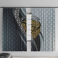 Brittany Triskele Celtic Window Curtain Silver and Gold Sporty Style - Wonder Print Shop