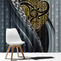 Brittany Triskele Celtic Window Curtain Silver and Gold Sporty Style - Wonder Print Shop