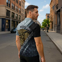 Brittany Triskele Celtic Zipper Polo Shirt Silver and Gold Sporty Style - Wonder Print Shop