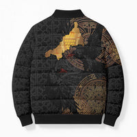 Cornwall Celtic-Chough and Knot Bomber Puffer Jacket - Wonder Print Shop