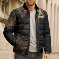 Cornwall Celtic-Chough and Knot Bomber Puffer Jacket - Wonder Print Shop