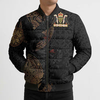 Cornwall Celtic-Chough and Knot Bomber Puffer Jacket - Wonder Print Shop