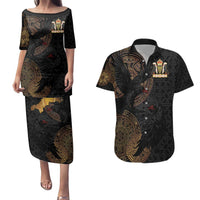 Cornwall Celtic-Chough and Knot Couples Matching Puletasi and Hawaiian Shirt - Wonder Print Shop