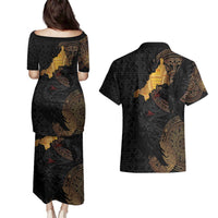 Cornwall Celtic-Chough and Knot Couples Matching Puletasi and Hawaiian Shirt - Wonder Print Shop