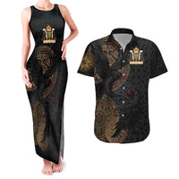Cornwall Celtic-Chough and Knot Couples Matching Tank Maxi Dress and Hawaiian Shirt - Wonder Print Shop