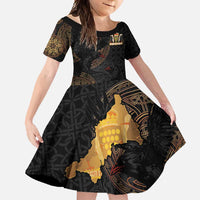 Cornwall Celtic-Chough and Knot Family Matching Long Sleeve Bodycon Dress and Hawaiian Shirt - Wonder Print Shop
